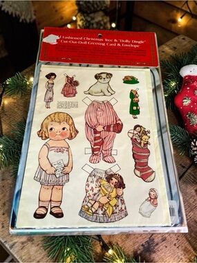 Vintage Dolly Dingle's Christmas Paper Dolls Brand New Unused In Package 1982